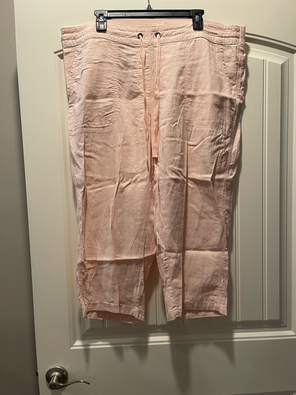 Per Se Light Pink Elastic Waist Capris